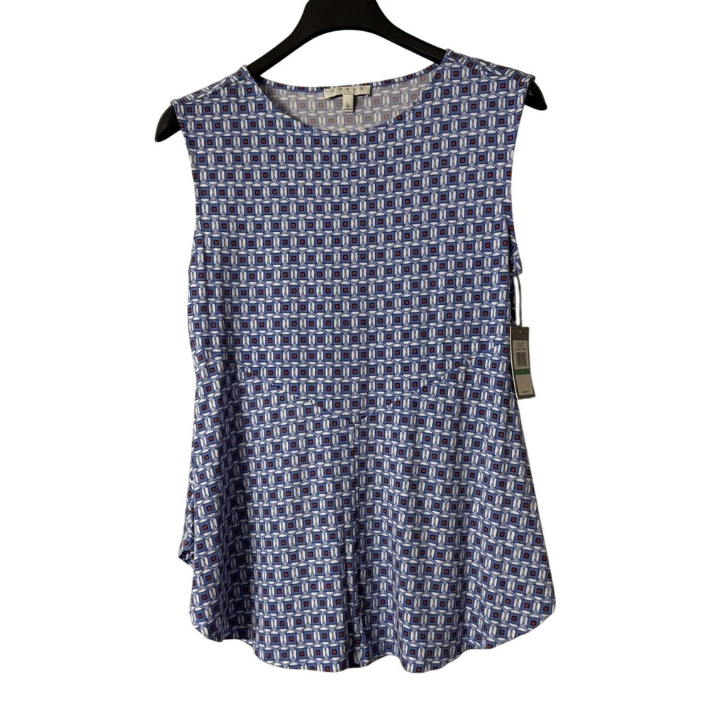 NWT Chaus New York Womens Stretch Short Sleeve Knit Top Blouse Shirt Size Large